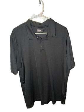 Bolle Men's Textured Short Sleeve Performance Golf Polo Shirt Black XXL